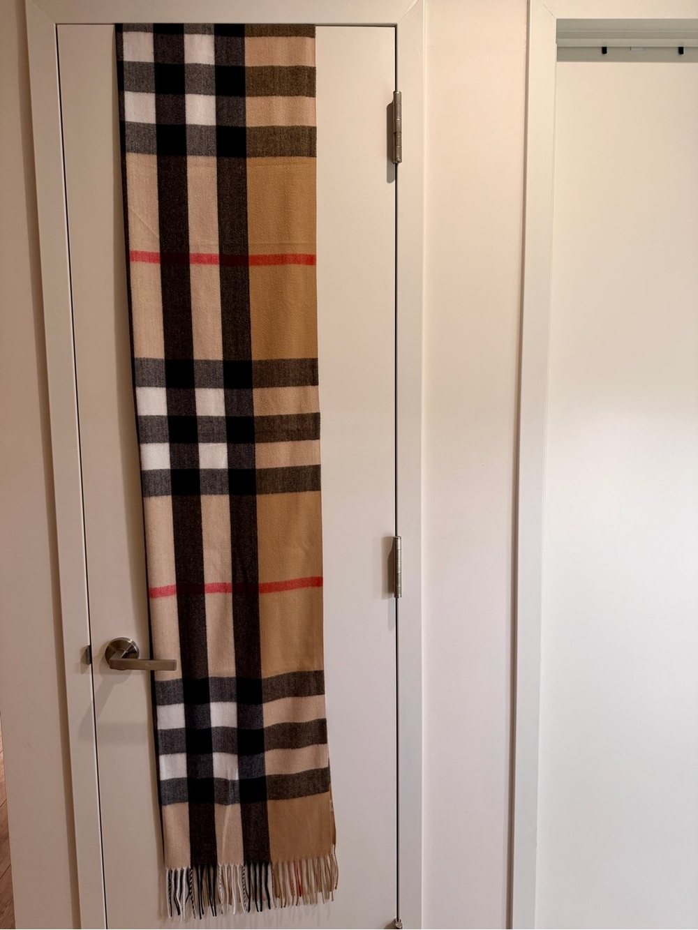 Very Large Burberry Classic Check Scottish Cashmere Scarf/Wrap in Camel - Picture 5 of 6